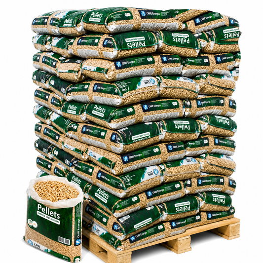 Palet de pellets GME WoodPellet en sacos de 15 kg para calefacción